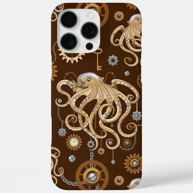 Coques Case-Mate iPhone Poulpe Steampunk Rétro Fantastique Mécanique (Verso)