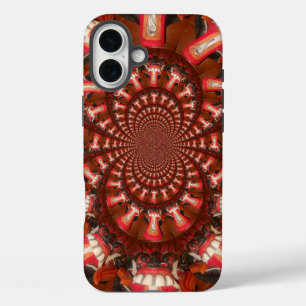 Coques iPhone 16 Plus Pouls Cramoisi Langue Kaléidoscope Art Abstrait