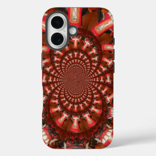 Coque Pour iPhone 16 Pouls Cramoisi Langue Kaléidoscope Art Abstrait
