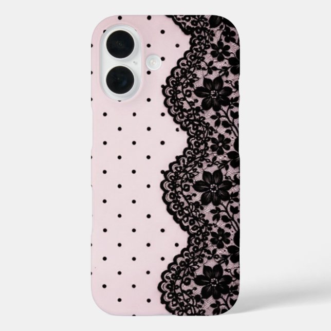 Coques Case-Mate iPhone Poupée Coquette Polka Dentelle (Verso)