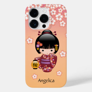 Coque Pour iPhone 14 Pro Poupée de Sakura Kokeshi - fille de geisha sur la
