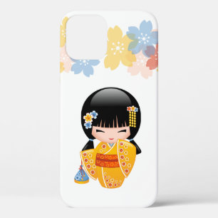 Case-Mate iPhone Case Poupée d'été Kokeshi - Kimono Jaune Geisha Girl