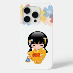 Coque Case-Mate iPhone Poupée d'été Kokeshi - Kimono Jaune Geisha Girl