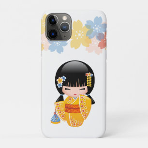 Case-Mate iPhone Case Poupée d'été Kokeshi - Kimono Jaune Geisha Girl