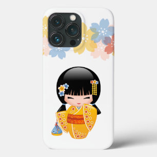 Case-Mate iPhone Case Poupée d'été Kokeshi - Kimono Jaune Geisha Girl