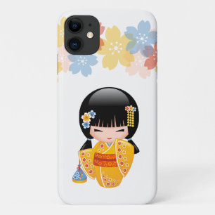 Case-Mate iPhone Case Poupée d'été Kokeshi - Kimono Jaune Geisha Girl
