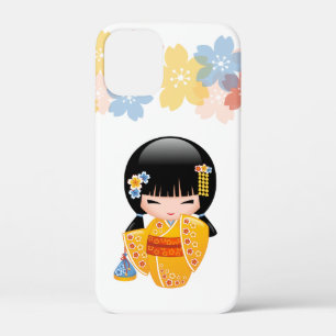 Case-Mate iPhone Case Poupée d'été Kokeshi - Kimono Jaune Geisha Girl
