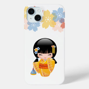 Coque Case-Mate iPhone Poupée d'été Kokeshi - Kimono Jaune Geisha Girl