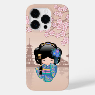 Coque Case-Mate iPhone Poupée Keiko Kokeshi - Blue Kimono Geisha Girl