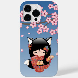 Coque Case-Mate iPhone Poupée Kitsune Kokeshi - Black Fox Geisha Girl
