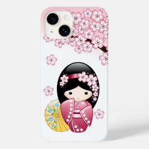 Coque Case-Mate iPhone Poupée Kokeshi de printemps - Jolie fille geisha j