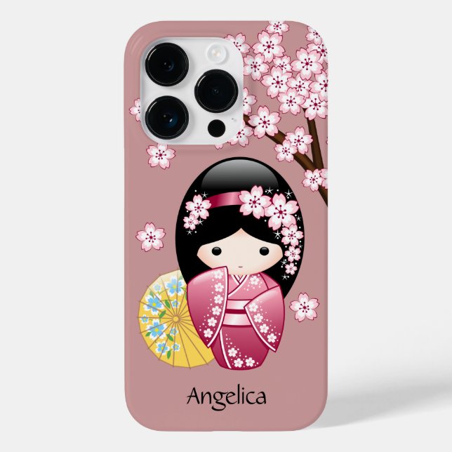 Coques Case-Mate iPhone Poupée Kokeshi Printemps - Cute Geisha Japonais en (Verso)