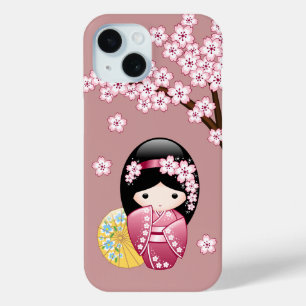 Coque Case-Mate iPhone Poupée Kokeshi Printemps - Cute Geisha Japonais en