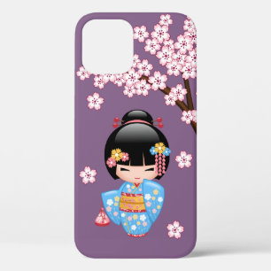Case-Mate iPhone Case Poupée Maiko Kokeshi - Blue Kimono Geisha Girl