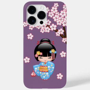 Coque Case-Mate iPhone Poupée Maiko Kokeshi - Blue Kimono Geisha Girl