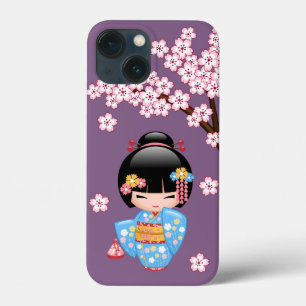 Case-Mate iPhone Case Poupée Maiko Kokeshi - Blue Kimono Geisha Girl