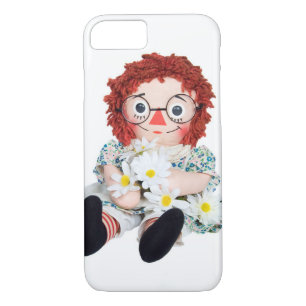 Coque iPhone 7 Poupée Rag avec bouquet de marguerite