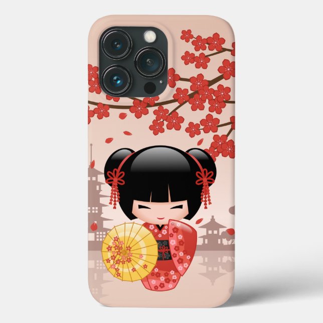 Coques Case-Mate iPhone Poupée rouge Sakura Kokeshi - Geisha japonais (Verso)
