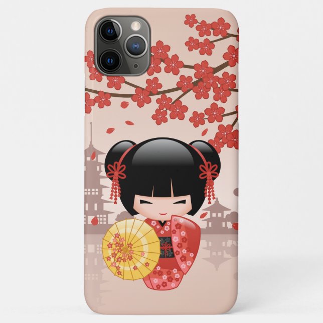 Coques Case-Mate iPhone Poupée rouge Sakura Kokeshi - Geisha japonais (Dos)