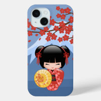 Poupée rouge Sakura Kokeshi - mignonne Geisha Girl