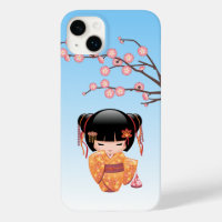 Poupée Ume Kokeshi - Japonaise Geisha Girl Blue