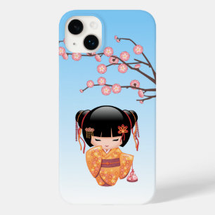 Coque Case-Mate iPhone Poupée Ume Kokeshi - Japonaise Geisha Girl Blue