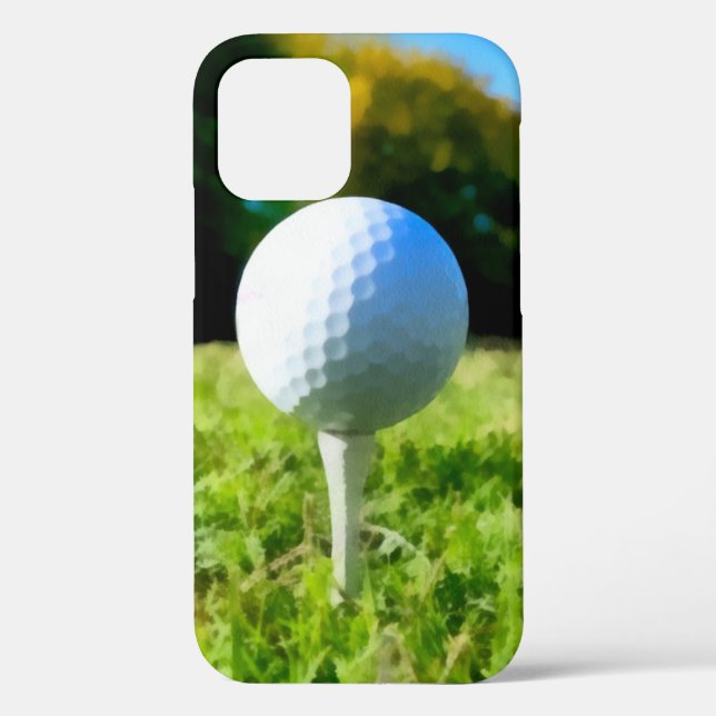 Coques Case-Mate iPhone pour golfeurs balle de golf et tee aquarelle desig (Verso)