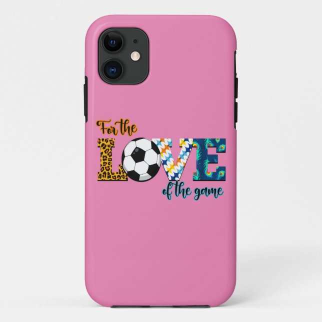 Coques Case-Mate iPhone Pour L'Amour Du Jeu Soccer Maman Leopard (Dos)