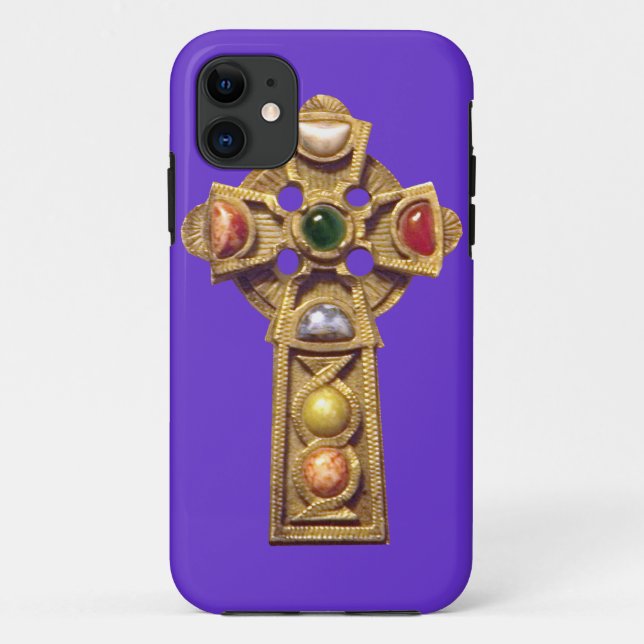 Coques Case-Mate iPhone Pourpre chrétien celtique orné de bijoux de cas de (Dos)