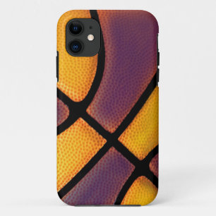 Coques Pour iPhone pourpre et cas de basket-ball d'or