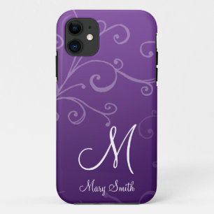 Coque Case-Mate iPhone Pourpre fait sur commande de monogramme de remous
