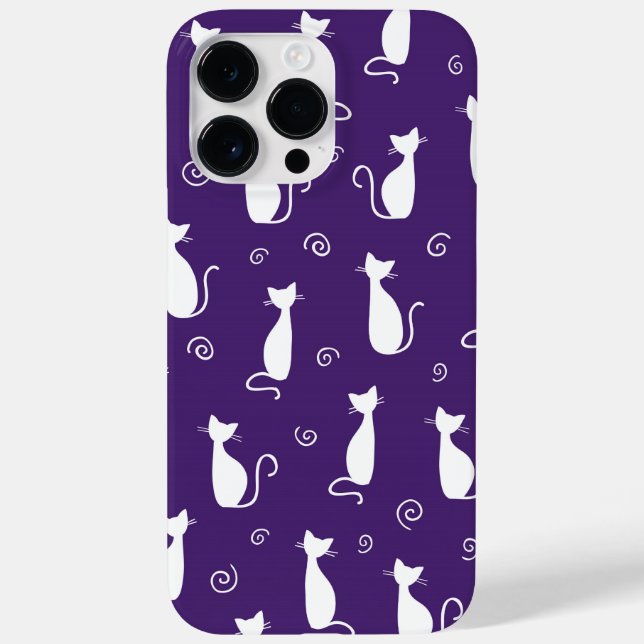 COQUES Case-Mate iPhone POURPULAIRE AVEC MOTIF CHAT SITTTE BLANC (Verso)