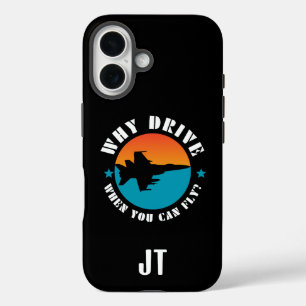 Coque Pour iPhone 16 Pourquoi conduire quand on peut voler,Avion,Pilote