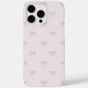 Coque iPhone 16 Pro Max Poussière de Coquette Lilas Rubans & Rayures fines