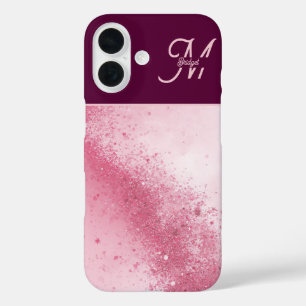Coque Pour iPhone 16 Poussière scintillante de marbre abstrait féminin