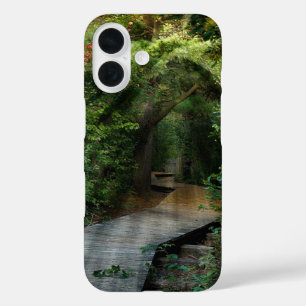 Coque Pour iPhone 16 Poutres de soleil dans la forêt