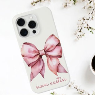 Coque Case-Mate iPhone Pow rose tendance personnalisée avec le nom Monogr