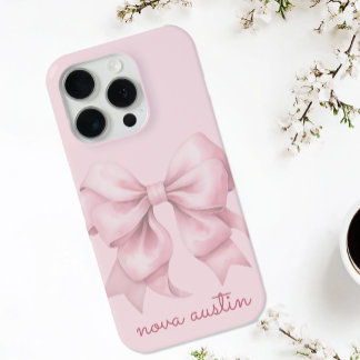 Coque Case-Mate iPhone Pow rose tendance personnalisée avec le nom Monogr