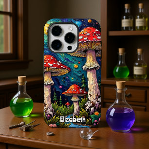 Coque iPhone 16 Pro Pré de champignons de pin cosmique