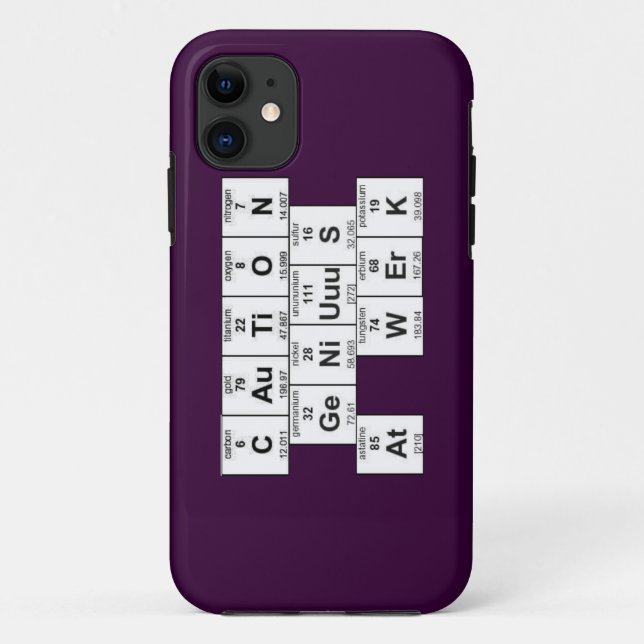 Coques Case-Mate iPhone "Précaution GeNiUuuS cas chez WErK" (Dos)