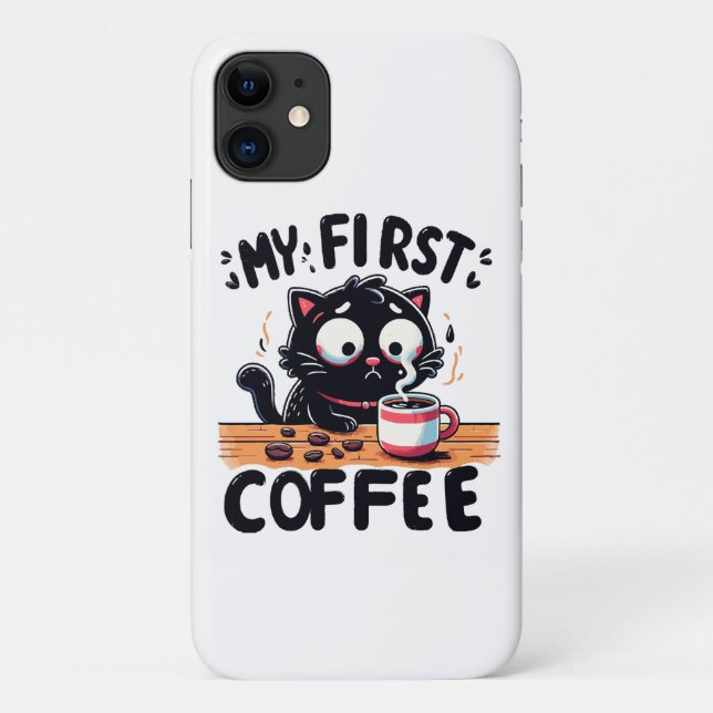 Coques Case-Mate iPhone Première aventure de café noir (Dos)