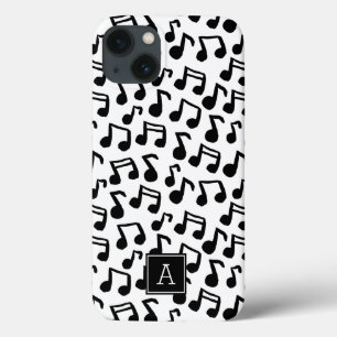 Etui iPhone 13 Preppy Doodle Music note Monogramme Personnalisé