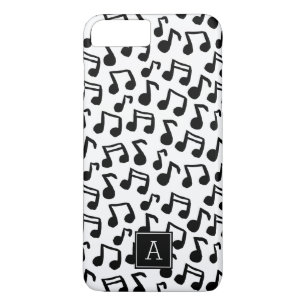 Coque iPhone 7 Plus Preppy Doodle Music note Monogramme Personnalisé