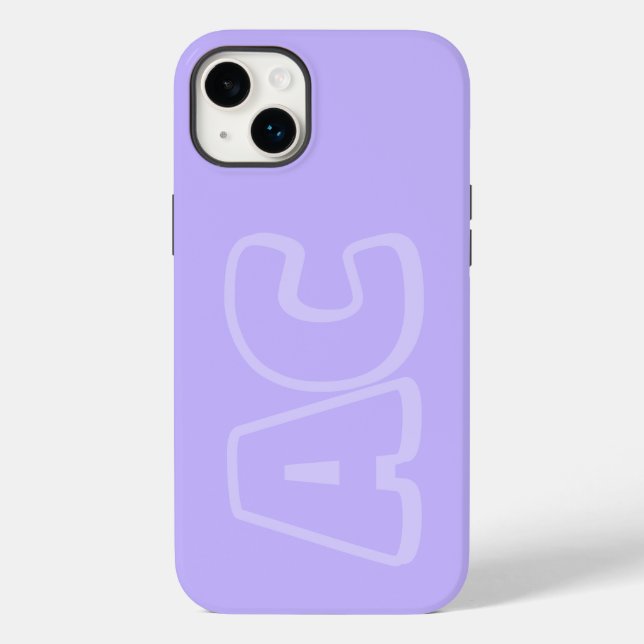 Coques Case-Mate iPhone Preppy Purple Monogramme (Verso)