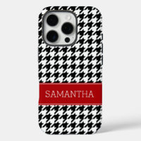 Preppy Red et Black Houndstooth Personnalisé