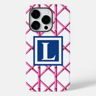 Coque Case-Mate iPhone Preppy rose Trellis Bamboo Motif Monogramme