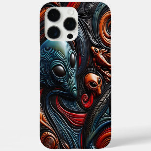 Coque iPhone 16 Pro Max Présence mystérieuse d'Aliens dans l'art cosmique