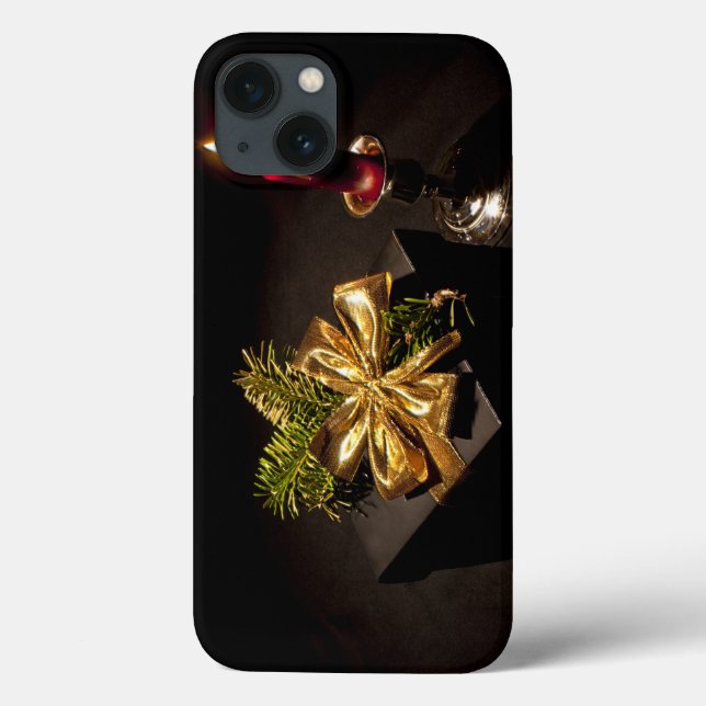 Coques Case-Mate iPhone Présente Bow or avec bougie rouge (Verso)