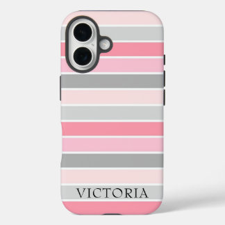 Coque Pour iPhone 16 Pretty Modern Color Block Personalized Name