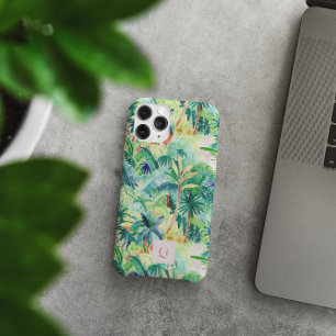 Coque iPhone 16 Pro Max Pretty Palms Greenery   Monogramme Initiale 